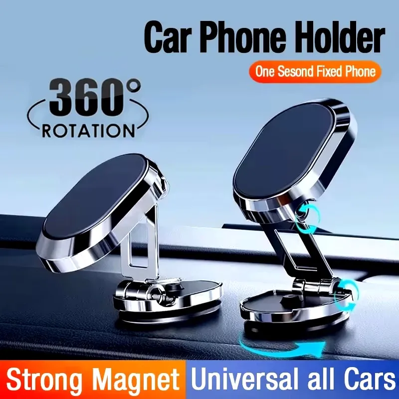 Car Phone Holder - Magnetische Autotelefonhalterung Magnet-Telefonhalter Klappbarer Armaturenbrett-Ständer 360-Grad