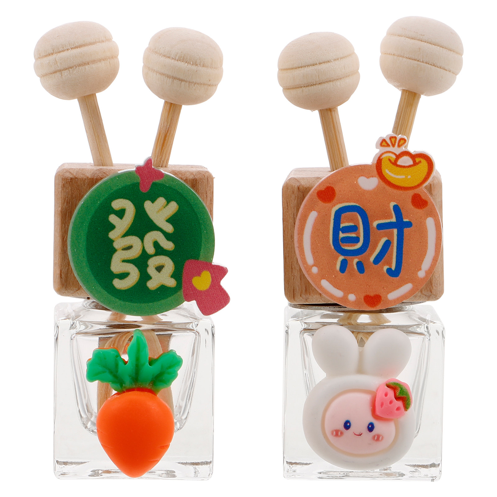 Car Air Freshener - 2 Stück Auto-Duftöl-Diffusor, Glasflasche, nachfüllbar, Lüftungsclip,
