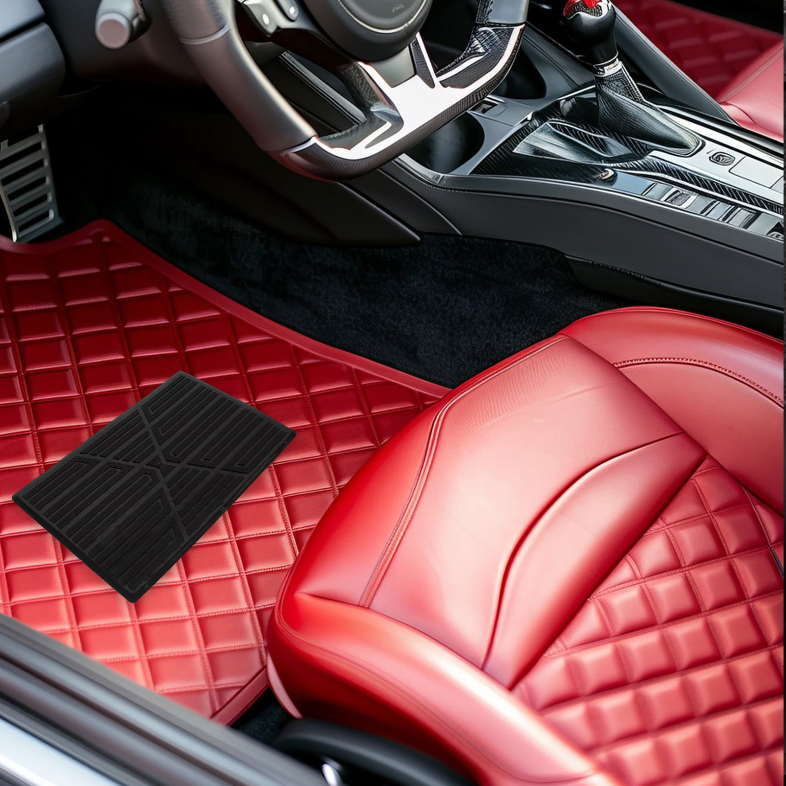 Car Floor Mat - Robuste Gummi-Autoteppich-Reparaturmatte Schutzmatte Rutschfeste Fahrer-Sicherheits-Fußpedalauflage Auto-Teppich-Reparaturpatch