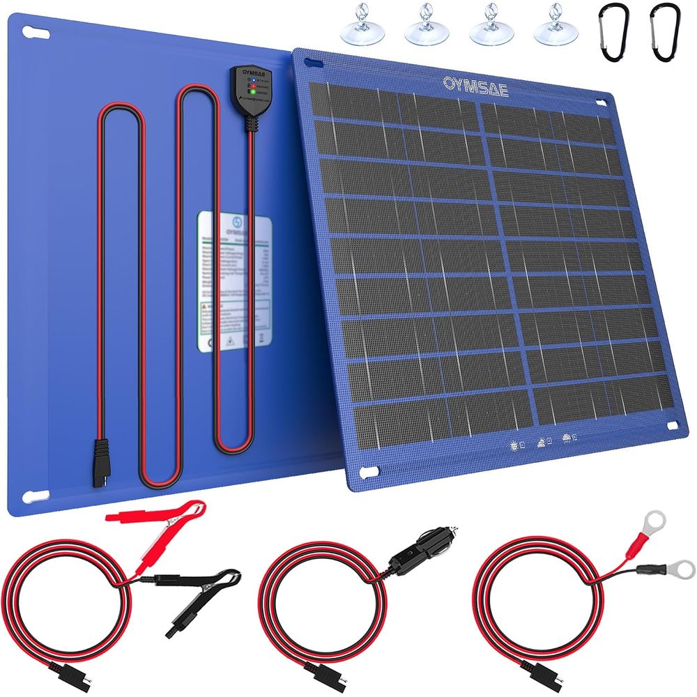 Car Charger - 30W Solar-Autobatterie-Ladegerät, tragbares 12V Erhaltungsladegerät &