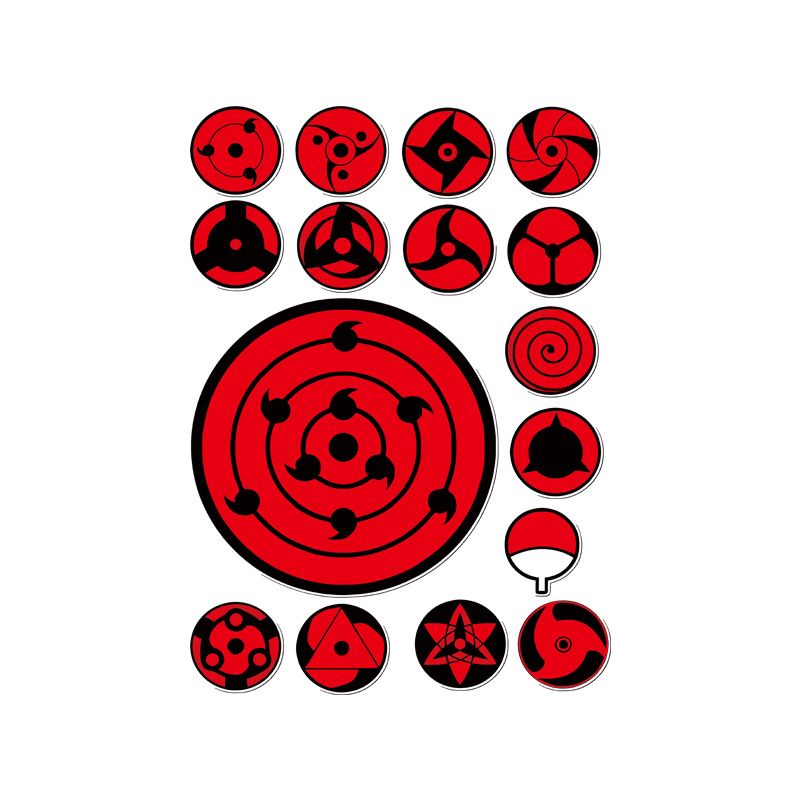 Car Accessories Japanese - Sharingan-Auge-Aufkleber-Set, wasserdichte Vinyl-Aufkleber für Helm, Laptop,