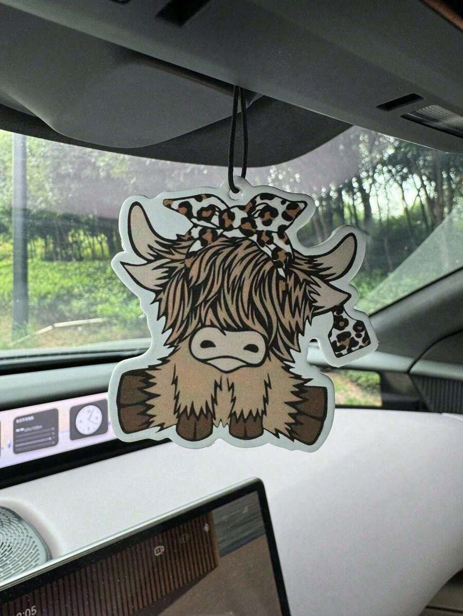 Car Air Freshener - Cartoon Highland Cow Auto-Lufterfrischer zum Aufhängen,