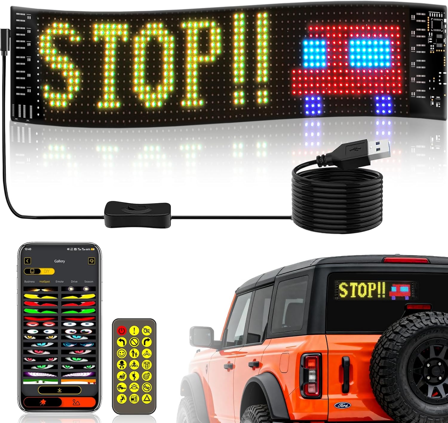 LED-Autoschild Flexibles LED-M – Car Led Light Bewertung und Preis