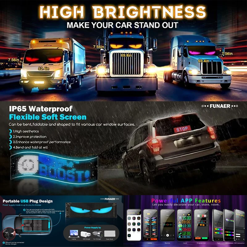 Led-anzeige Lkw Auge Auto Zeic – Car Led Light Bewertung und Preis