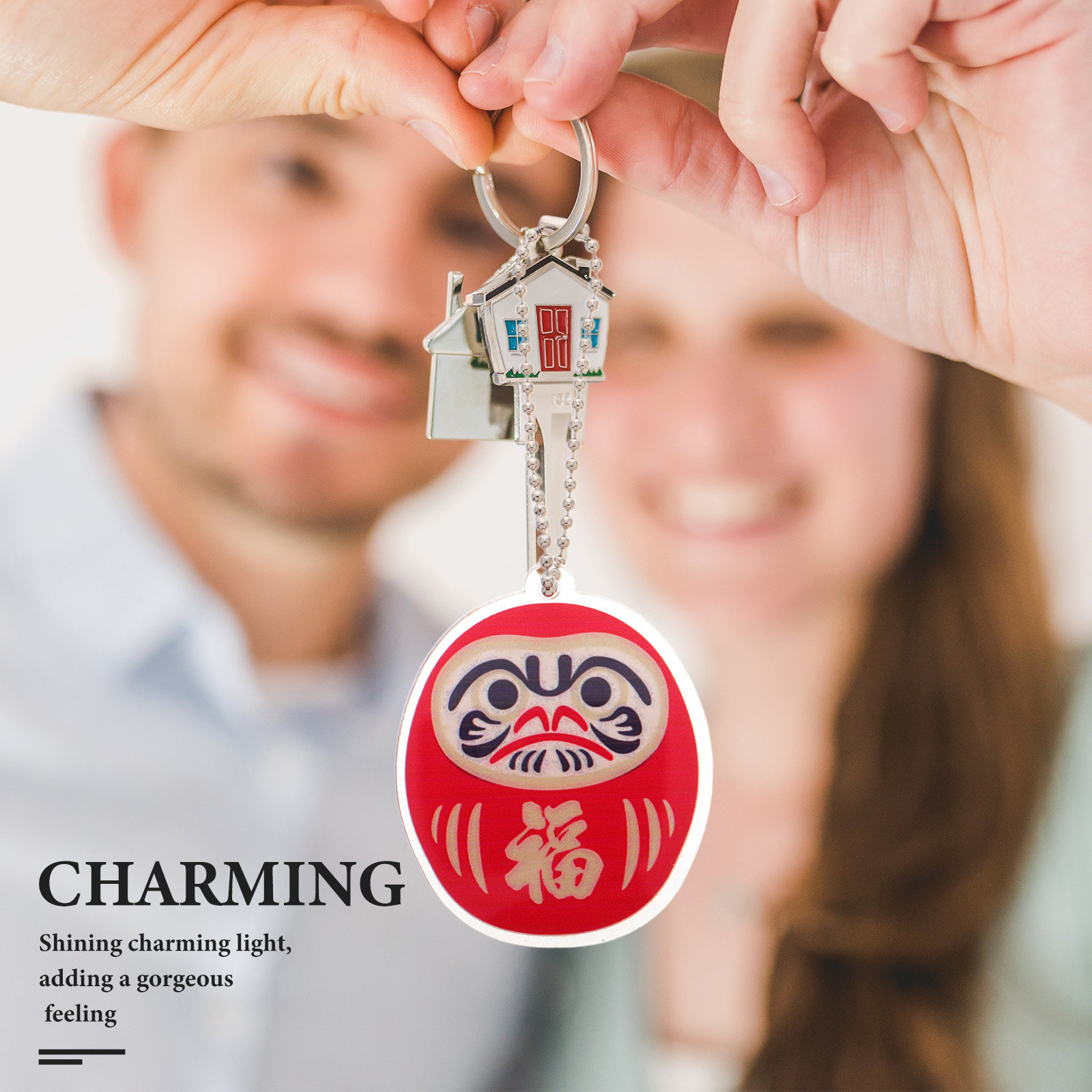2 Stück Daruma-Schlüsselanhäng – Car Accessories Japanese Bewertung und Preis
