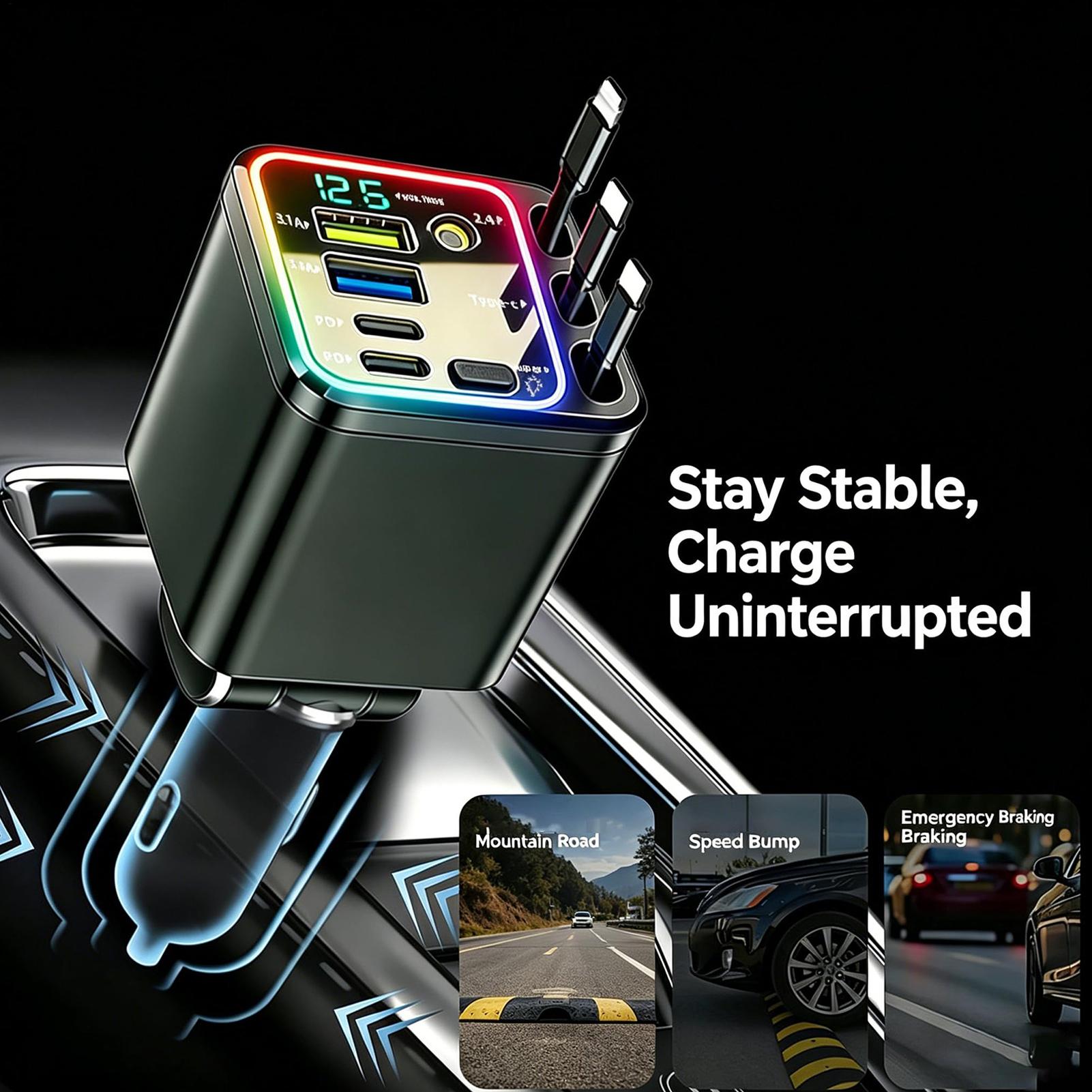 Einziehbares Ladegerät fürs Au – Car Charger Bewertung und Preis
